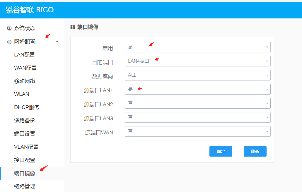 銳谷工業(yè)路由器端口鏡像怎么使用？